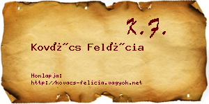 Kovács Felícia névjegykártya